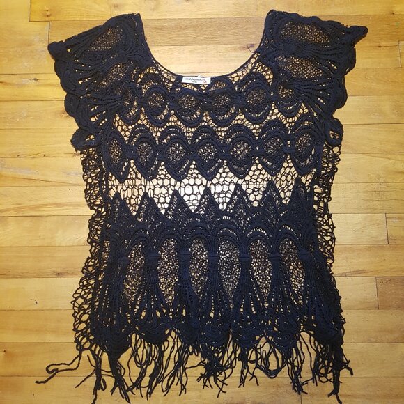 Tops - Black crochet top